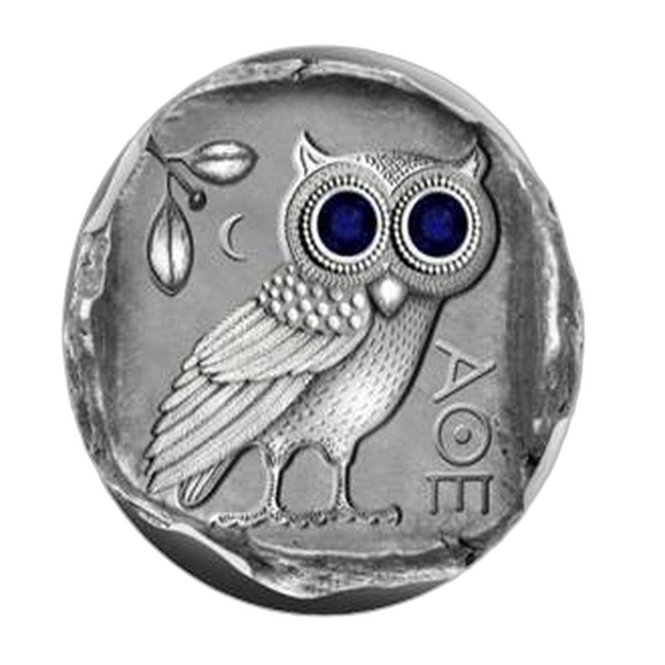 Zilveren munt 1/2 Troy ounce De Uil van Athene Proof 2019 voorkant