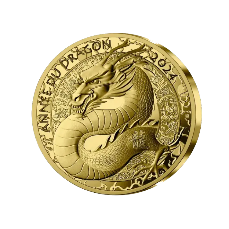 1 troy ounce gouden Année du Dragon | Proof achterkant