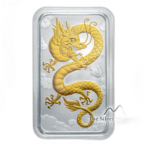 1 Troy ounce The Silver Mountain Rectangular Dragon front