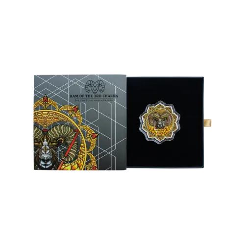 2 troy ounce silver coin ram of the 3rd chakra 2022 Proof front