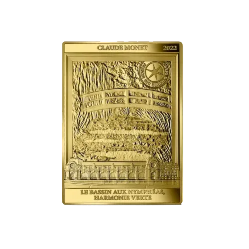 1 troy ounce gold “The Water Lily Pond – Green Harmony” | Proof front