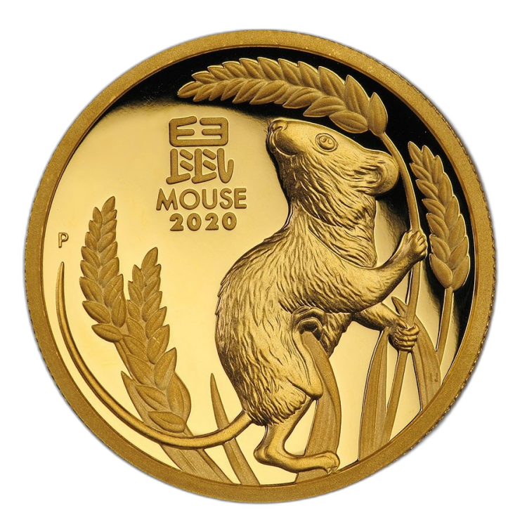 1 Troy ounce golden coin Lunar 2020 Proof front