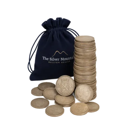 1 kilogram fine silver Dutch Guilders, Rijksdaalders and Tientjes front