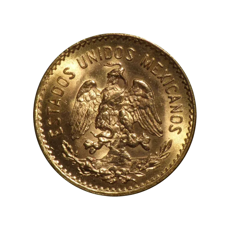 Gouden 5 Pesos munt Mexico voorkant