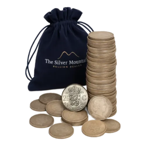 1 kilogram fine silver Dutch Guilders, Rijksdaalders and Tientjes front