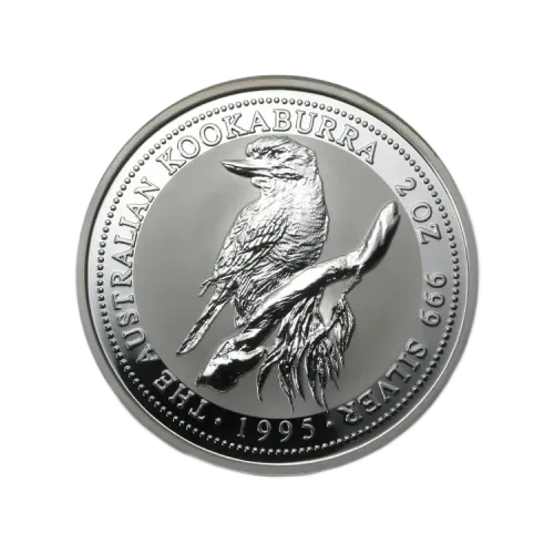 2 troy ounce silver Kookaburra coin 1995 front