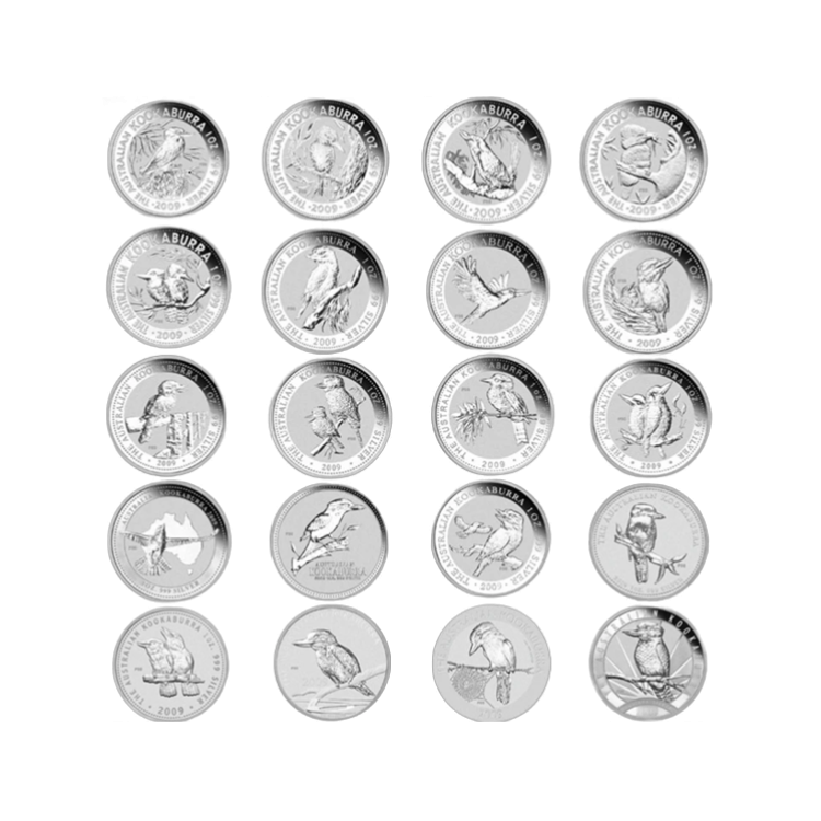1 troy ounce zilveren Kookaburra munt 2009 | Anniversary achterkant