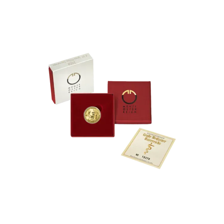 Golden €50 Ignaz Philipp Semmelweis angle 2