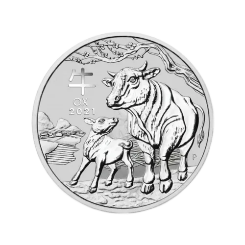 2 troy ounce silver Lunar coin various years front