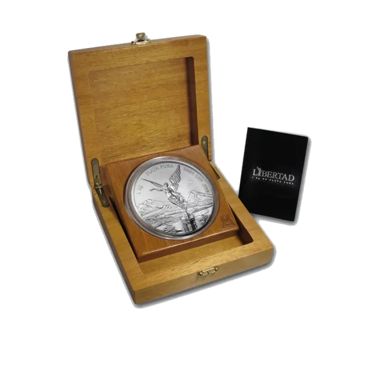 1 kilo silver Mexican Libertad 2009 | Box + CoA front