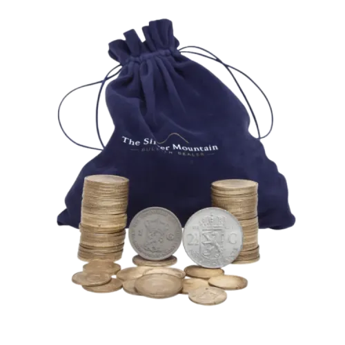 2 kilo puur zilver Nederlands muntgeld voorkant