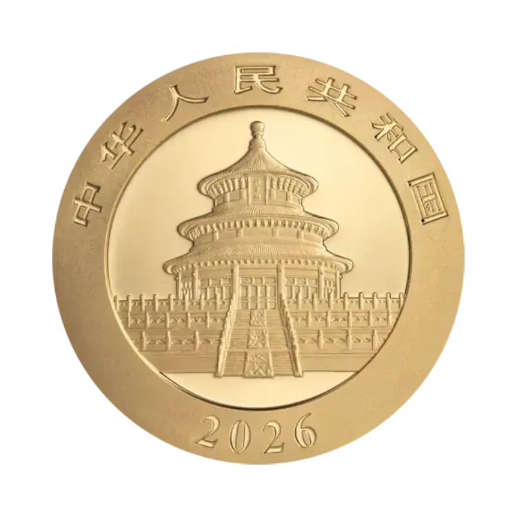 Achterzijde 2026 Panda goud 30 gram