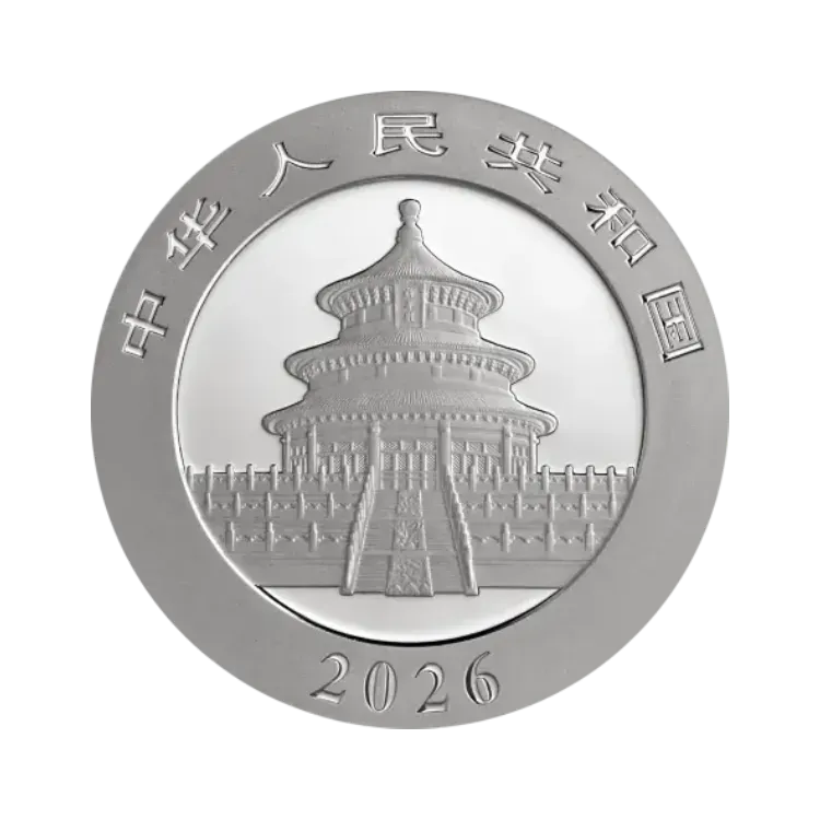 Achterzijde Panda 30 gram zilver 2026