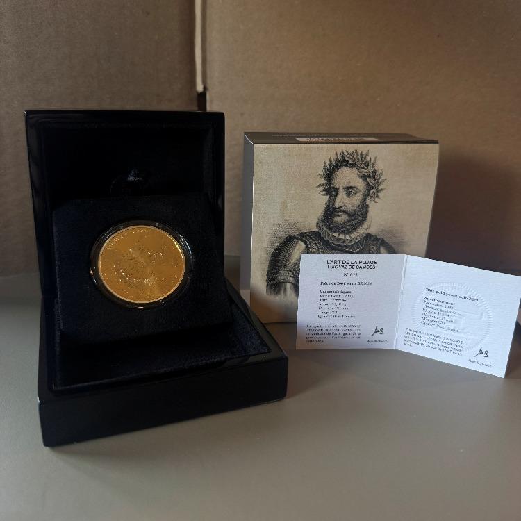 1 troy ounce gold The Silver Mountain The Art of the Pen Luís Vaz de Camões | Proof angle 1