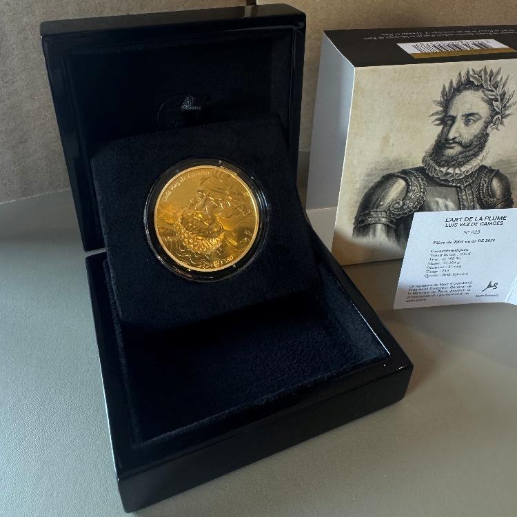 1 troy ounce gold The Silver Mountain The Art of the Pen Luís Vaz de Camões | Proof angle 2