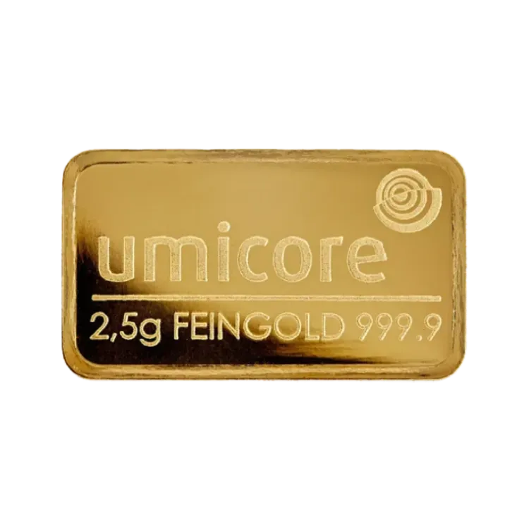 Umicore 2,5 gram goudbaar