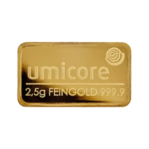 Umicore 2,5 gram goudbaar