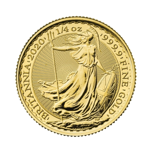 1/4 Troy ounce gouden munt Britannia 2020 voorkant