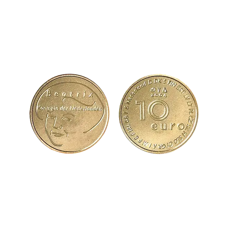 Gouden tientje: Nederlandse gouden 10 EURO munt perspectief 1