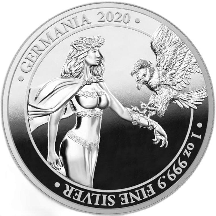 1 Troy ounce zilveren munt Germania 2020 Proof voorkant