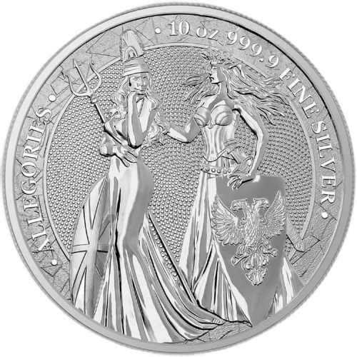 10 Troy ounce zilveren munt Germania Allegories 2019 voorkant