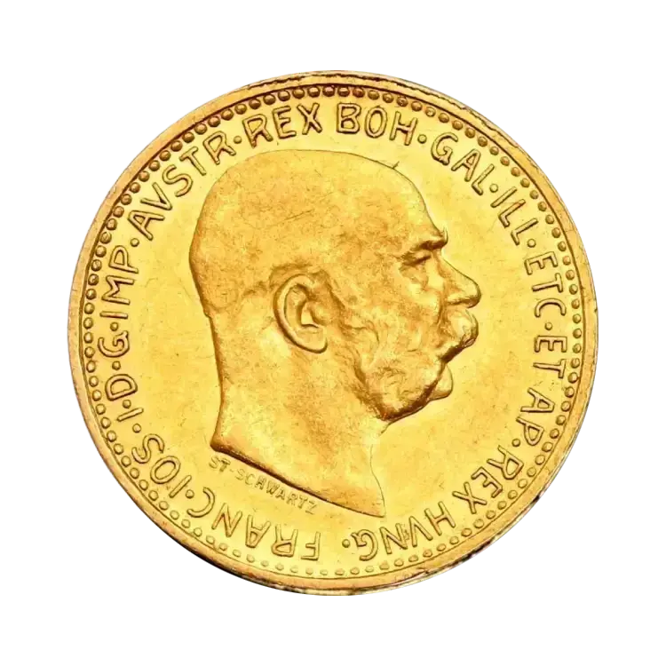 Gouden munt 10 Coronas achterkant