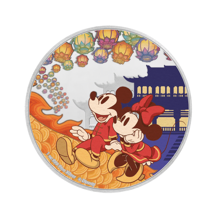 1 Troy ounce zilveren munt Disney Lunar jaar van de muis - geluk 2020 voorkant