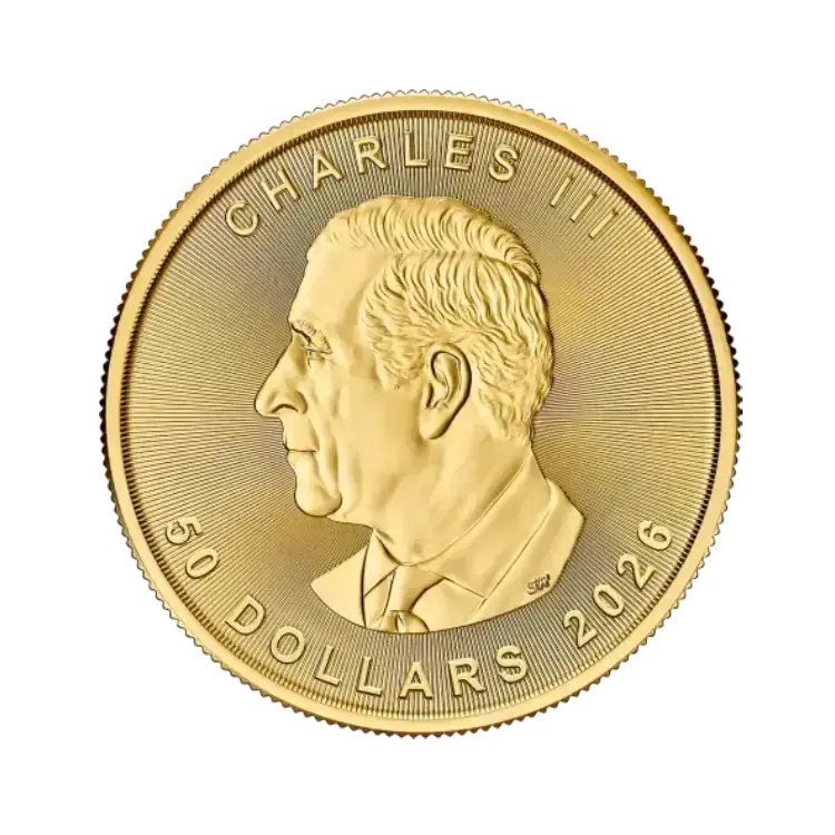 1 troy ounce gold Maple Leaf coin 2024 obverse