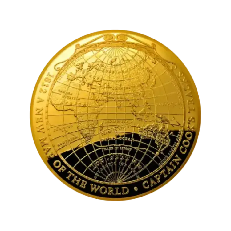 1 troy ounce gouden New Map of The World | Proof voorkant
