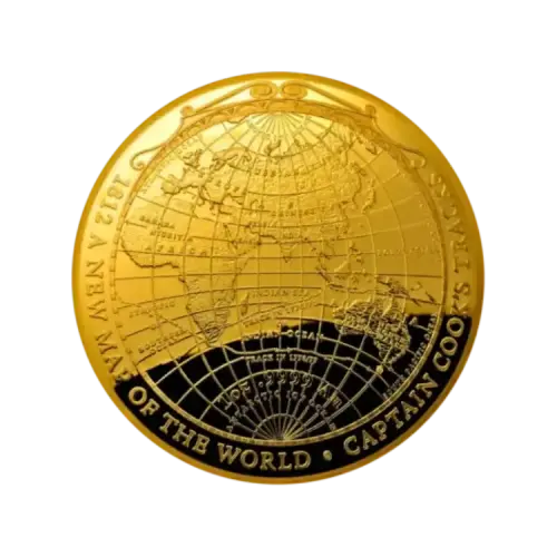 1 troy ounce gouden New Map of The World | Proof voorkant