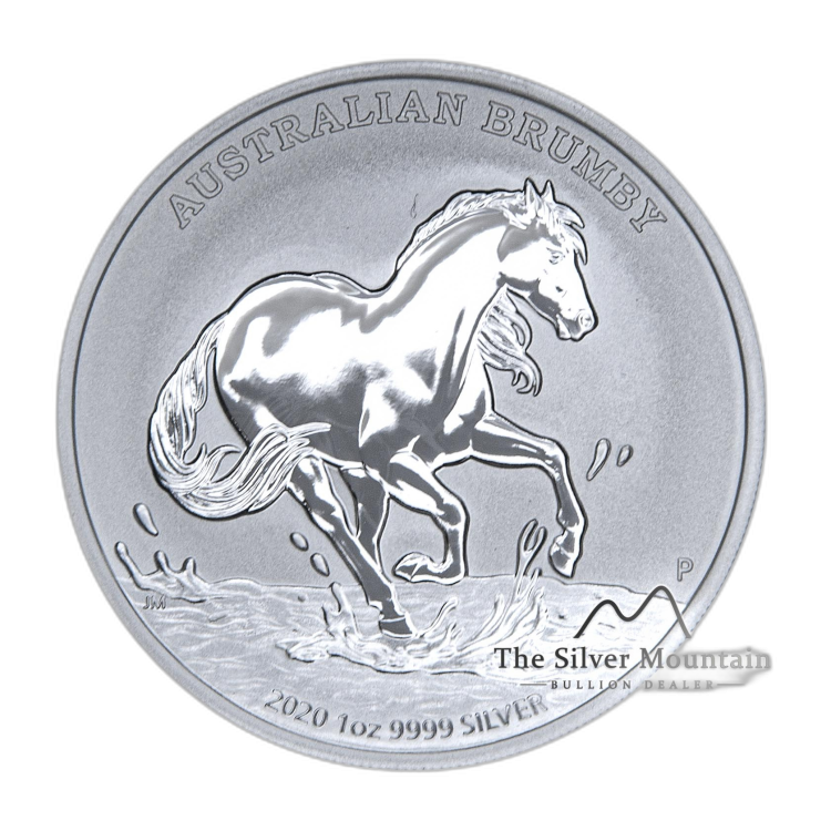 1 troy ounce silver coin Australian Brumby 2020 front