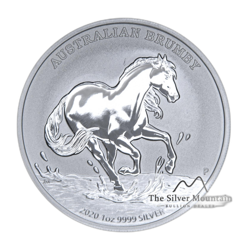 1 troy ounce zilveren munt Australische Brumby 2020 voorkant