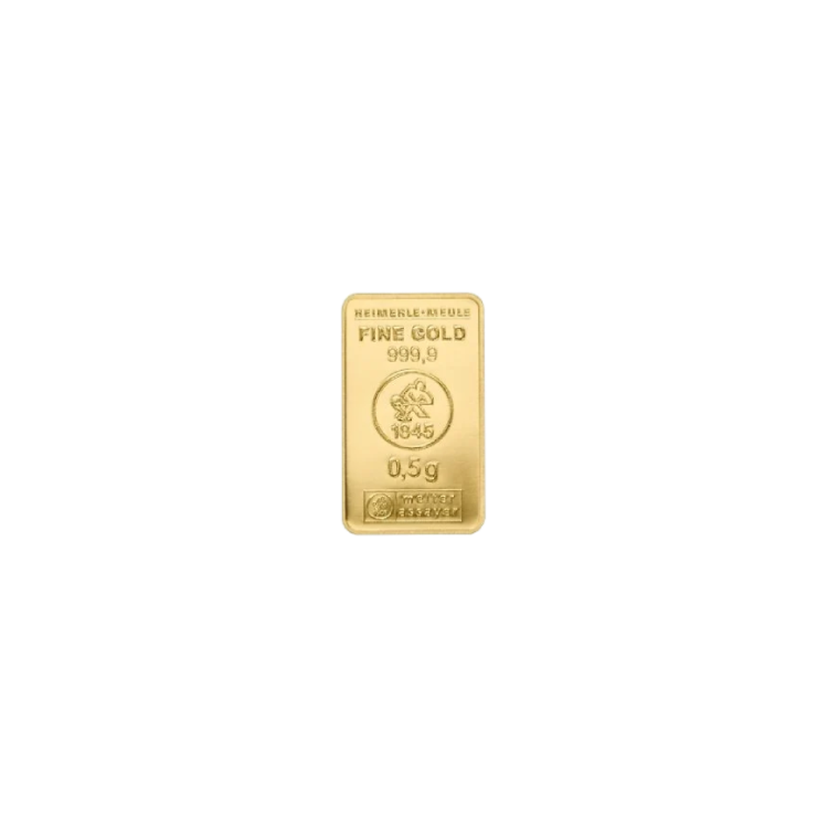 0,5 gram gold bar various producers front