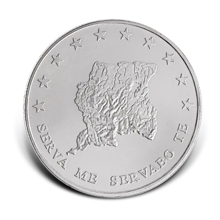 1 troy ounce zilveren munt Suriname 2013 achterkant
