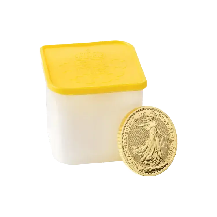 Tube 1 troy ounce gold Britannia coin 2026