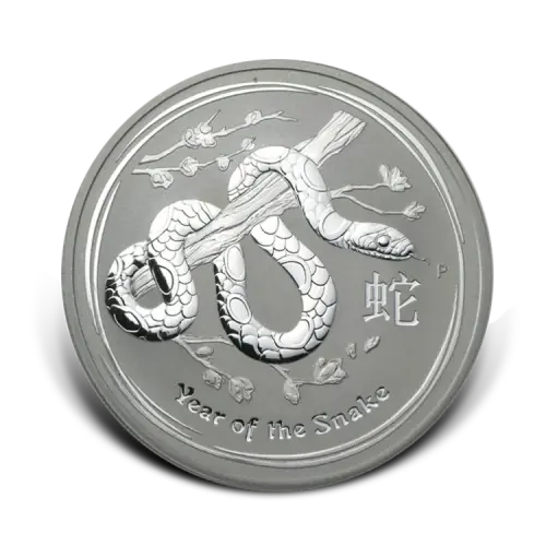 1 troy ounce zilveren Lunar Year of the Snake 2013 voorkant
