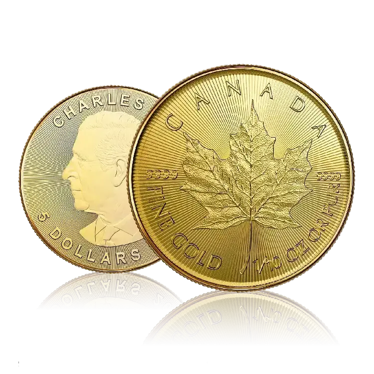 1/10 troy ounce gouden Maple Leaf munt 2026 perspectief 1