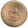 2 Rand gouden munt Zuid Afrika voorkant
