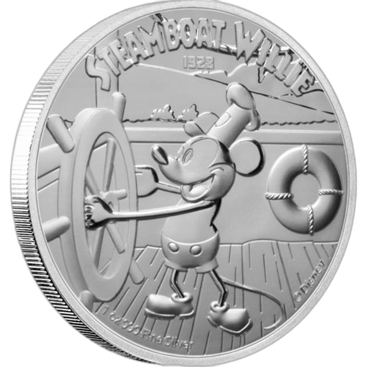 1 Troy ounce zilveren munt Disney Stoomboot Willie 2020 - Proof voorkant