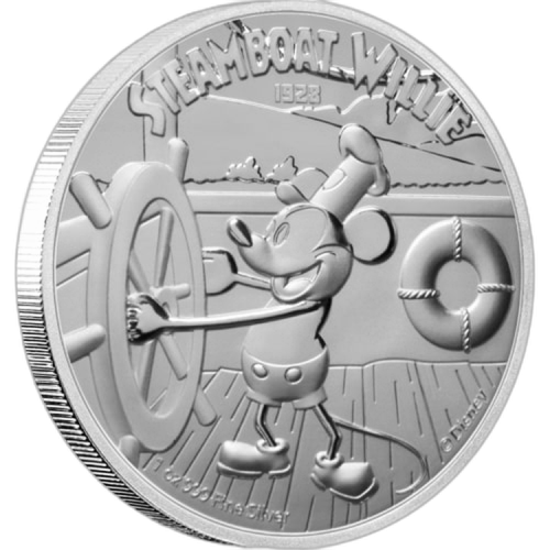 1 Troy ounce zilveren munt Disney Stoomboot Willie 2020 - Proof voorkant