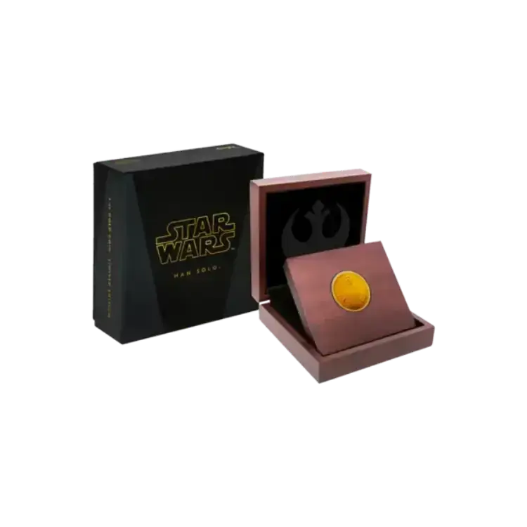 1 troy ounce gouden STAR WARS™ classics Han Solo achterkant