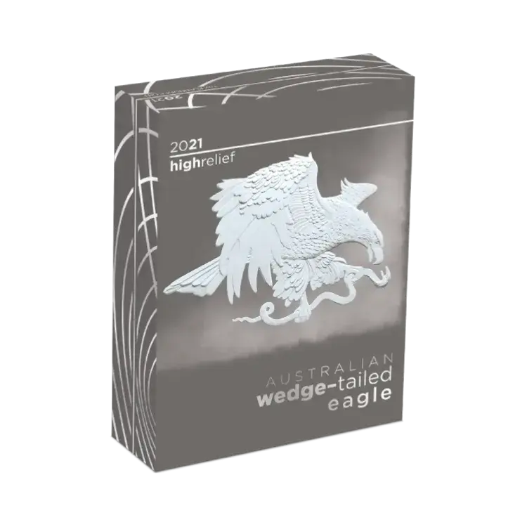 1 troy ounce platina munt Wedge-Tailed Eagle Reverse Proof - High Relief 2021 perspectief 3