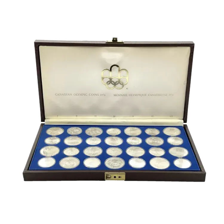 Complete 1976 Canadian Olympic Silver Coin Set front