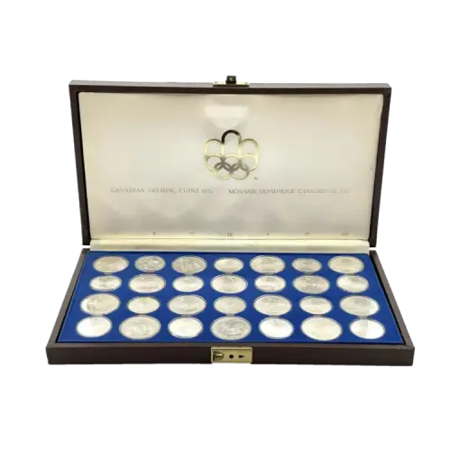 Complete 1976 Canadian Olympic Silver Coin Set front