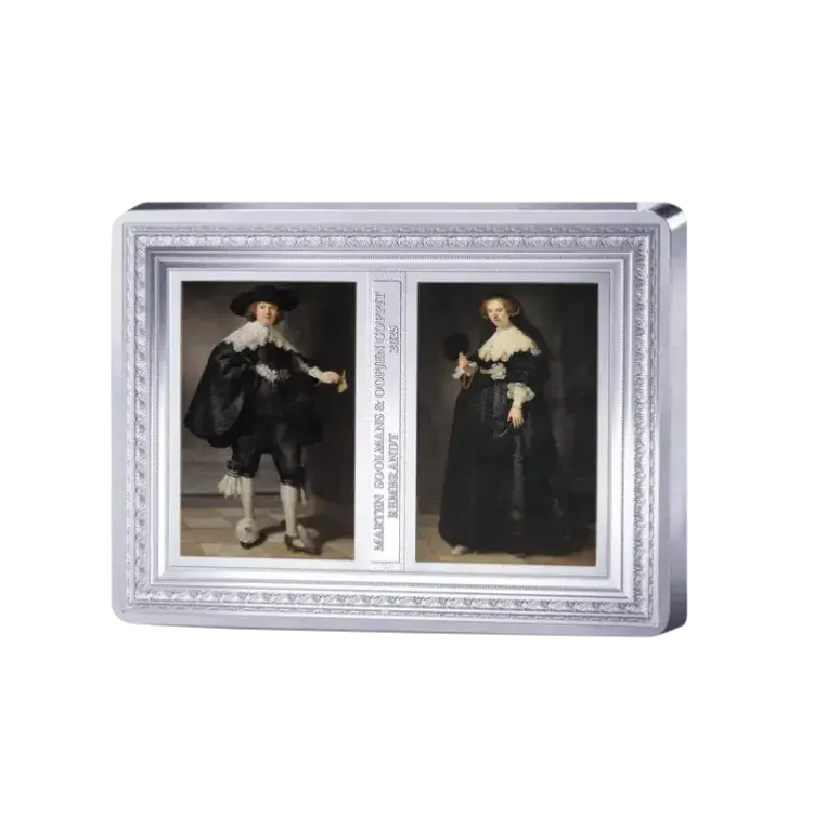 1/2 kg zilveren Rembrandt munt achterkant