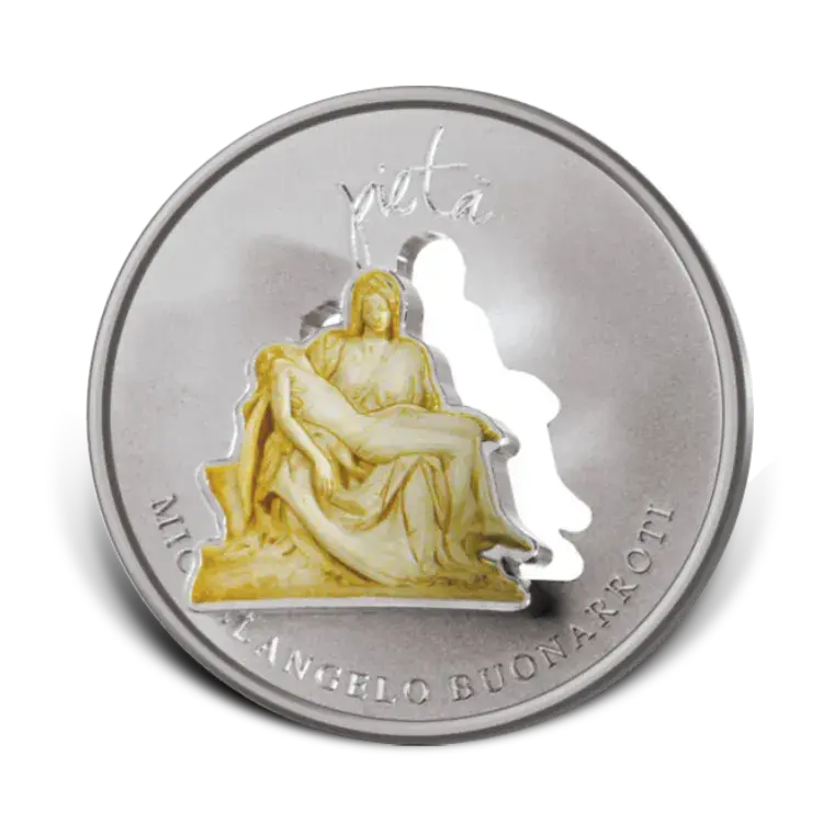 1 troy ounce silver coin Devine Sculptures Michelangelo Pieta 2013 back