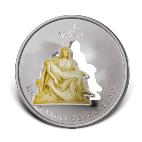 1 troy ounce zilveren munt Devine Sculptures Michelangelo Pieta 2013 voorkant