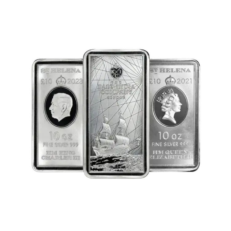 10 troy ounce zilveren muntbaar diverse producenten voorkant