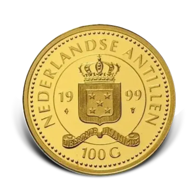 Gold 100 Guilder 1999 - Discovery of Curaçao front