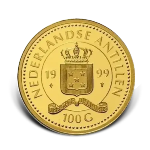 Gold 100 Guilder 1999 - Discovery of Curaçao front